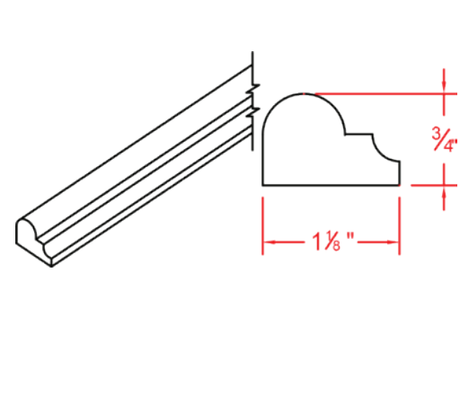 NKBC 96"L x 1.13"W Pearl Gray Chair Rail Molding