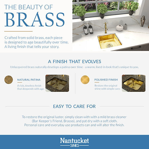 Nantucket Sinks 2.75" Junior Duo Unlacquered Brass Bar Sink Drain