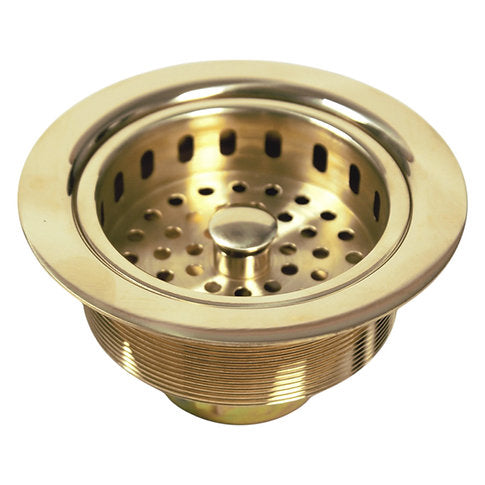 Nantucket Sinks 3.5" Unlacquered Brass Kitchen Drain
