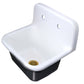 Nantucket Sinks Anchor 22" Single Bowl Wall Mount Cast Iron Utility/Kitchen Sink With Brass Drain Set