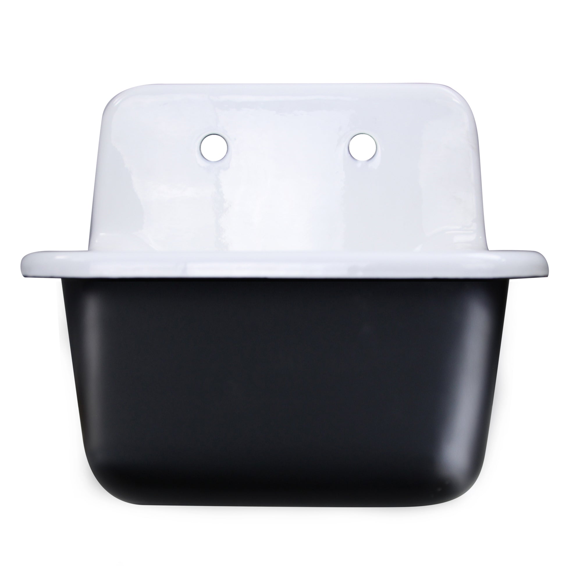Nantucket Sinks Anchor 22" Single Bowl Wall Mount Cast Iron Utility/Kitchen Sink With Brass Drain Set