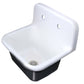 Nantucket Sinks Anchor 22" Single Bowl Wall Mount Cast Iron Utility/Kitchen Sink With Chrome Drain Set