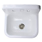 Nantucket Sinks Anchor 22" Single Bowl Wall Mount Cast Iron Utility/Kitchen Sink With Chrome Drain Set