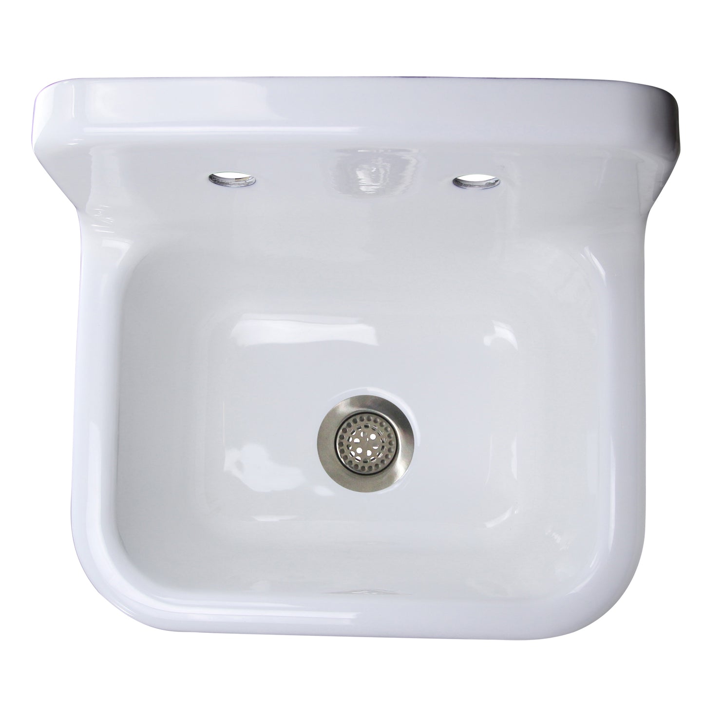 Nantucket Sinks Anchor 22" Single Bowl Wall Mount Cast Iron Utility/Kitchen Sink With Chrome Drain Set