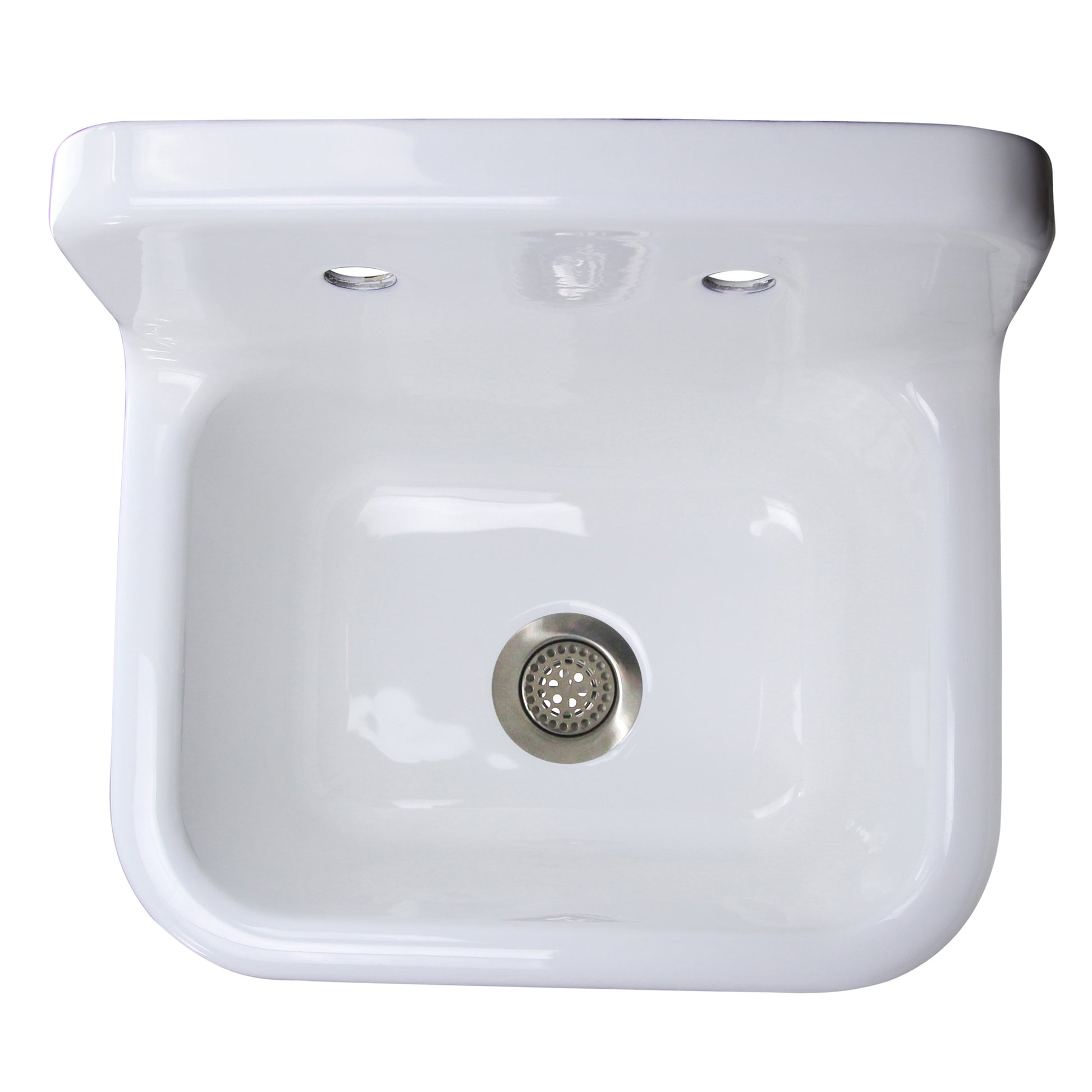 Nantucket Sinks Anchor 22" Single Bowl Wall Mount Cast Iron Utility/Kitchen Sink With Chrome Drain Set