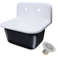 Nantucket Sinks Anchor 22" Single Bowl Wall Mount Cast Iron Utility/Kitchen Sink With Chrome Drain Set