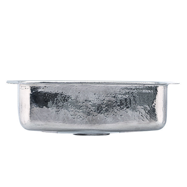 Nantucket Sinks Brightwork 20" Dual Mount Hand-Hammered Single Bowl Stainless Steel Bar Sink