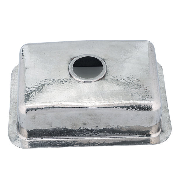 Nantucket Sinks Brightwork 20" Dual Mount Hand-Hammered Single Bowl Stainless Steel Bar Sink