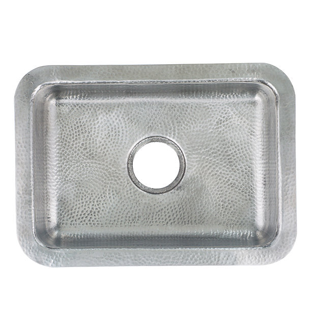 Nantucket Sinks Brightwork 20" Dual Mount Hand-Hammered Single Bowl Stainless Steel Bar/Island Sink