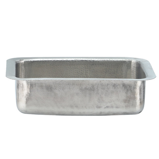 Nantucket Sinks Brightwork 20" Dual Mount Hand-Hammered Single Bowl Stainless Steel Bar/Island Sink