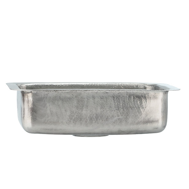 Nantucket Sinks Brightwork 20" Dual Mount Hand-Hammered Single Bowl Stainless Steel Bar/Island Sink