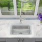 Nantucket Sinks Brightwork 20" Dual Mount Hand-Hammered Single Bowl Stainless Steel Bar/Island Sink