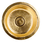 Nantucket Sinks Brightwork Home 15" Round Undermount or Overmount Polished Brass Single Bowl Hammered Bar Sink