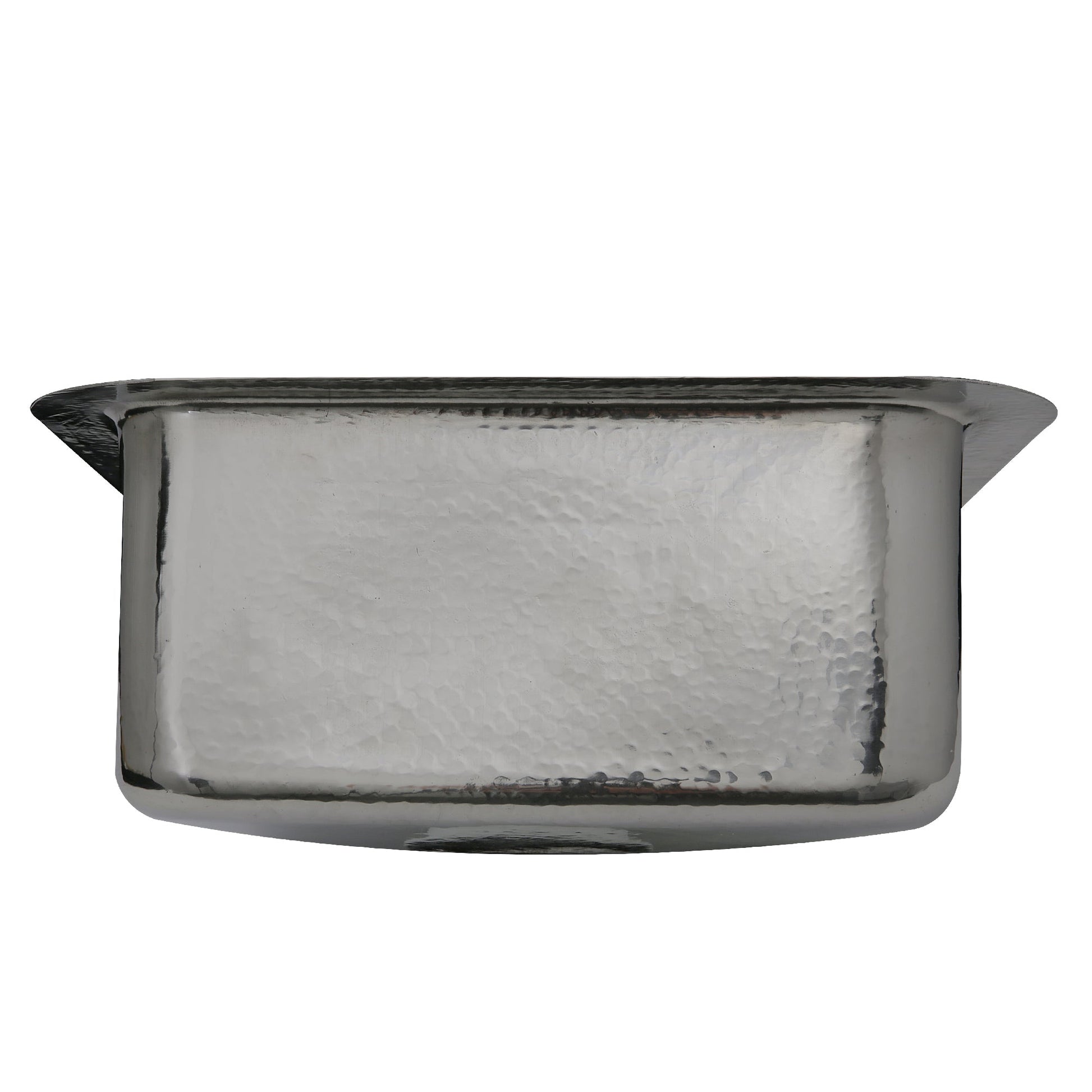 Nantucket Sinks Brightwork Home 17" Square Undermount or Overmount Polished Stainless Steel Single Bowl Hammered Bar Sink