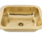Nantucket Sinks Brightwork Home 18" Rectangle Undermount or Overmount Polished Brass Single Bowl Hammered Bar Sink