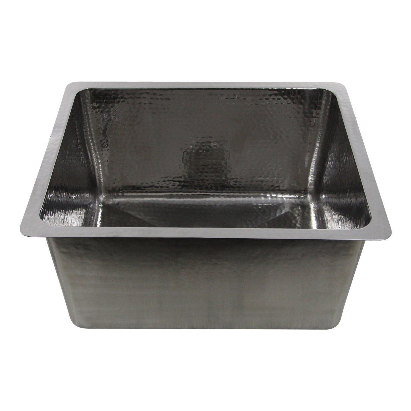 Nantucket Sinks Brightwork Home 23" Rectangle Undermount Polished Stainless Steel Single Bowl Hammered Kitchen/Laundry Sink (12 Inches Deep)
