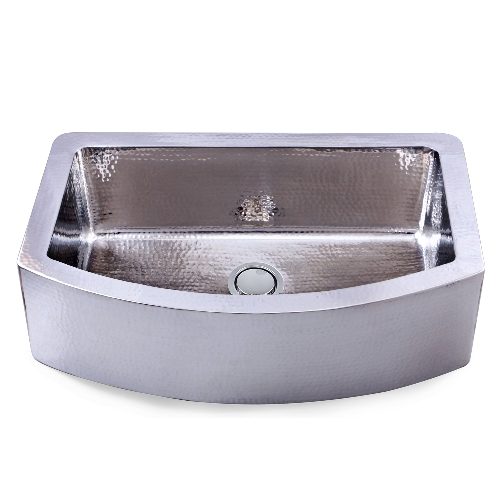 Nantucket Sinks Brightwork Home 33" Rectangle Undermount Polished Stainless Steel Single Bowl Hammered Farmhouse Apron Kitchen Sink