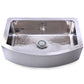 Nantucket Sinks Brightwork Home 33" Rectangle Undermount Polished Stainless Steel Single Bowl Hammered Farmhouse Apron Kitchen Sink
