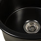 Nantucket Sinks Cape Collection 18" Round Dual-Mount Fireclay Matte Black Single Bowl Round Bar-Prep Kitchen Sink