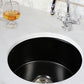 Nantucket Sinks Cape Collection 18" Round Dual-Mount Fireclay Matte Black Single Bowl Round Bar-Prep Kitchen Sink