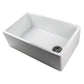 Nantucket Sinks Cape Collection 30" Rectangle Undermount Porcelain Enamel Glaze White Fireclay Single Bowl Farmhouse Apron Kitchen Sink With Offset Drain and Grid