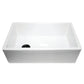 Nantucket Sinks Cape Collection 30" Rectangle Undermount Porcelain Enamel Glaze White Fireclay Single Bowl Farmhouse Apron Kitchen Sink With Offset Drain and Grid