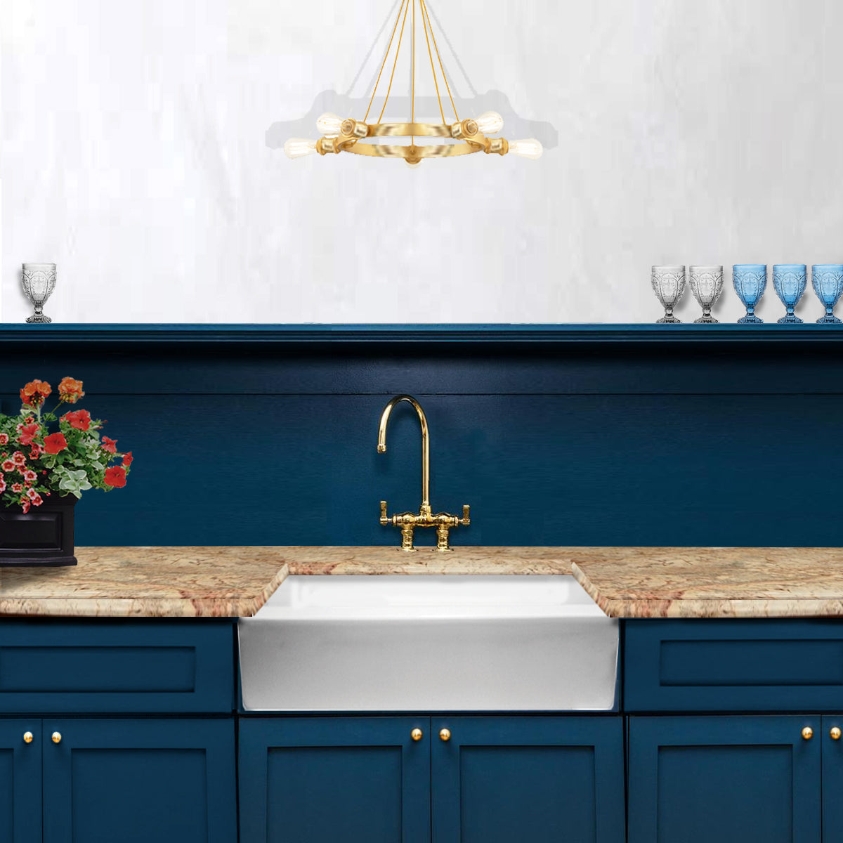 Nantucket Sinks Cape Collection 30" Rectangle Undermount Porcelain Enamel Glaze White Fireclay Single Bowl Farmhouse Apron Kitchen Sink With Offset Drain and Grid
