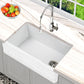 Nantucket Sinks Cape Collection 30" Rectangle Undermount Porcelain Enamel Glaze White Fireclay Single Bowl Farmhouse Apron Kitchen Sink With Offset Drain and Grid