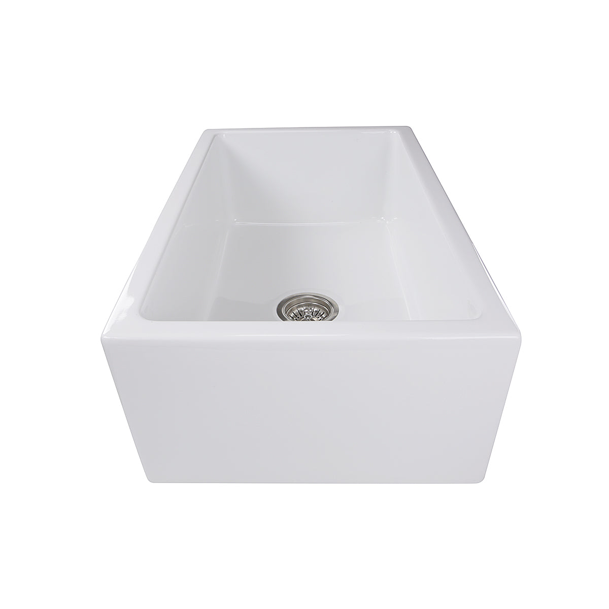 Nantucket Sinks Cape Collection 30" Rectangle Undermount Porcelain Enamel Glaze White Fireclay Single Bowl Italian Farmhouse Apron Kitchen Sink