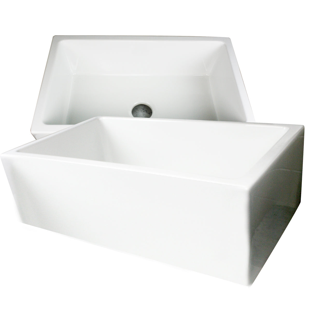 Nantucket Sinks Cape Collection 30" Rectangle Undermount Porcelain Enamel Glaze White Fireclay Single Bowl Italian Farmhouse Apron Kitchen Sink