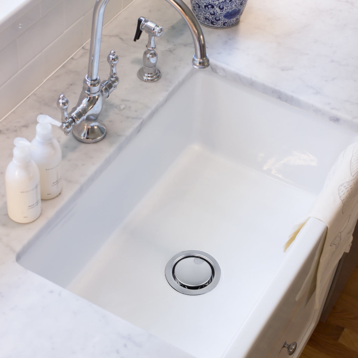 Nantucket Sinks Cape Collection 30" Rectangle Undermount Porcelain Enamel Glaze White Fireclay Single Bowl Italian Farmhouse Apron Kitchen Sink