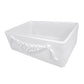 Nantucket Sinks Cape Collection 30" Rectangle Undermount Porcelain Enamel Glaze White Fireclay Single Bowl Italian Farmhouse Apron Kitchen Sink With an Embossed Decorative Garland Design