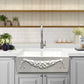 Nantucket Sinks Cape Collection 30" Rectangle Undermount Porcelain Enamel Glaze White Fireclay Single Bowl Italian Farmhouse Apron Kitchen Sink With an Embossed Decorative Garland Design