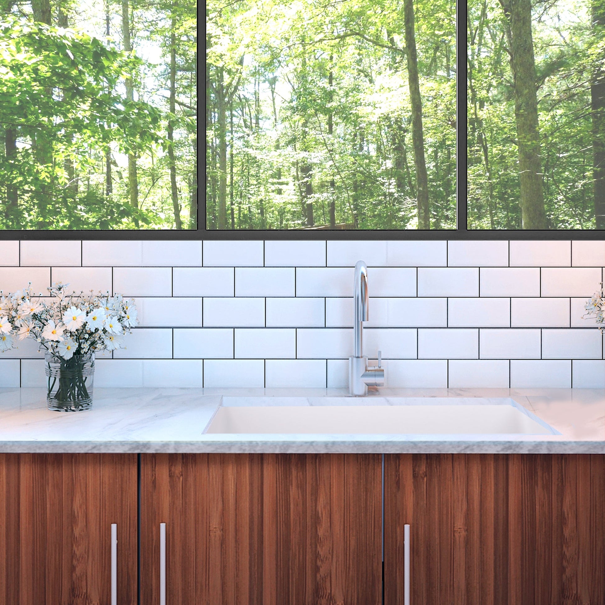 Nantucket Sinks Cape Collection 32" Rectangle Undermount Porcelain Enamel Glaze White Fireclay Single Bowl Kitchen Sink