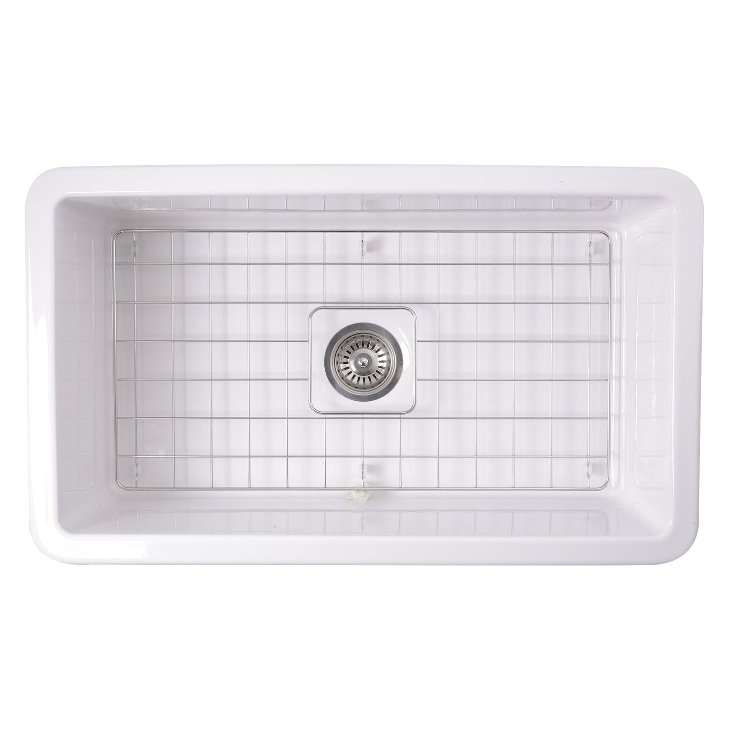 Nantucket Sinks Cape Collection 32" Rectangle Undermount Porcelain Enamel Glaze White Fireclay Single Bowl Kitchen Sink