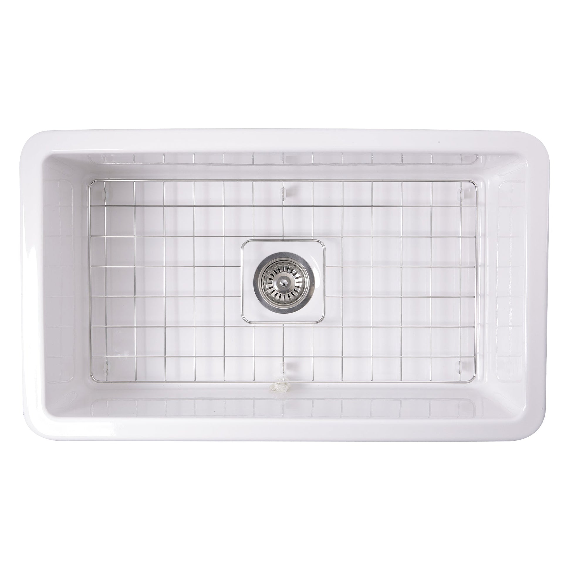 Nantucket Sinks Cape Collection 32" Rectangle Undermount Porcelain Enamel Glaze White Fireclay Single Bowl Kitchen Sink