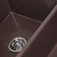 Nantucket Sinks Cape Collection 33" Rectangle Undermount Porcelain Enamel Glaze Coffee Brown Fireclay Double Bowl Farmhouse Apron Kitchen Sink
