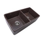 Nantucket Sinks Cape Collection 33" Rectangle Undermount Porcelain Enamel Glaze Coffee Brown Fireclay Double Bowl Farmhouse Apron Kitchen Sink
