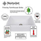 Nantucket Sinks Cape Collection 33" Rectangle Undermount Porcelain Enamel Glaze White Fireclay Single Bowl Apron Workstation Kitchen Sink