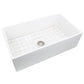 Nantucket Sinks Cape Collection 33" Rectangle Undermount Porcelain Enamel Glaze White Fireclay Single Bowl Apron Workstation Kitchen Sink