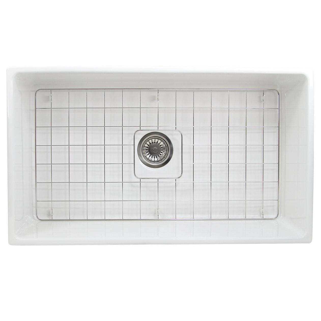 Nantucket Sinks Cape Collection 33" Rectangle Undermount Porcelain Enamel Glaze White Fireclay Single Bowl Apron Workstation Kitchen Sink