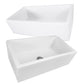 Nantucket Sinks Cape Collection 33" Rectangle Undermount Porcelain Enamel Glaze White Fireclay Single Bowl Italian Farmhouse Apron Kitchen Sink