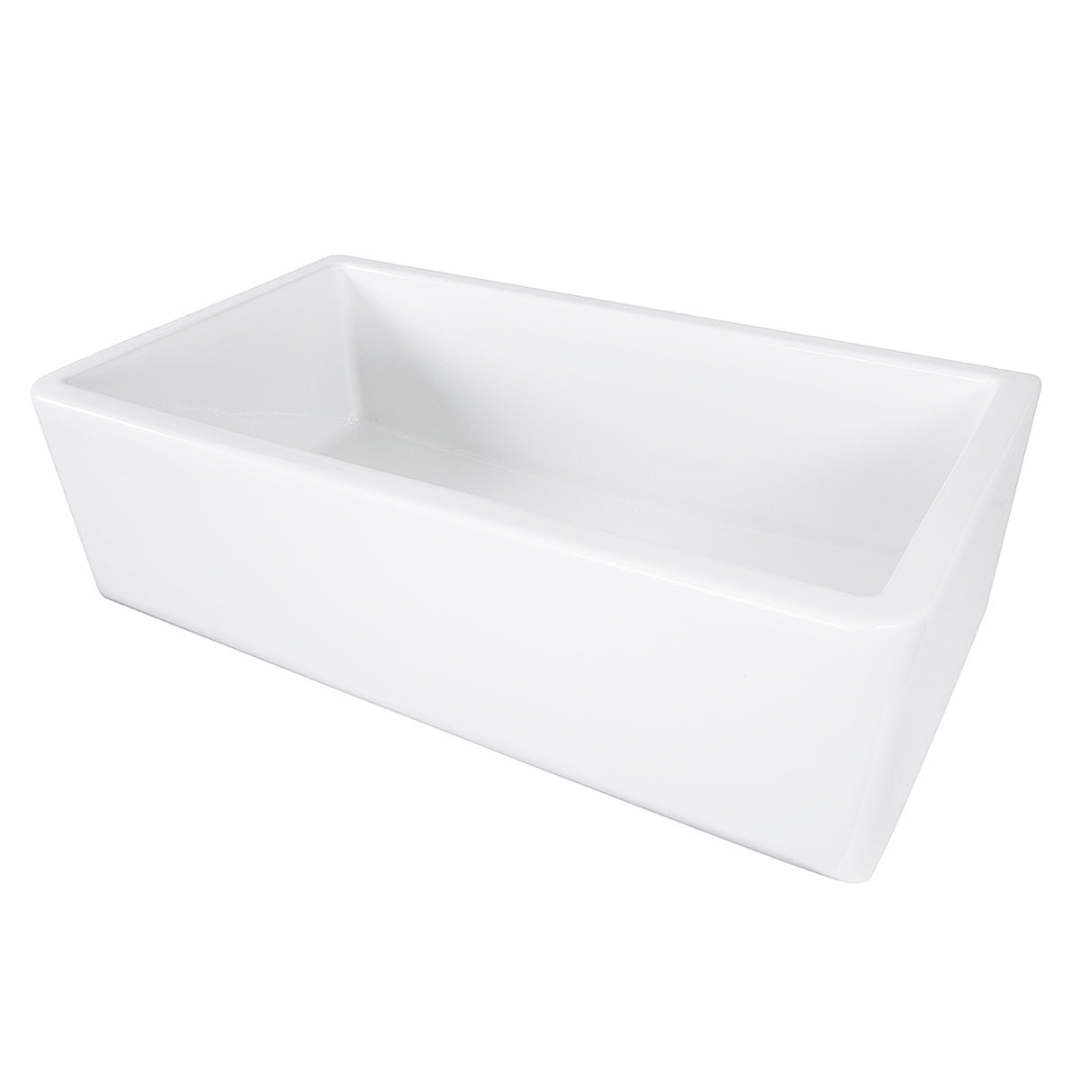 Nantucket Sinks Cape Collection 33" Rectangle Undermount Porcelain Enamel Glaze White Fireclay Single Bowl Italian Farmhouse Apron Kitchen Sink