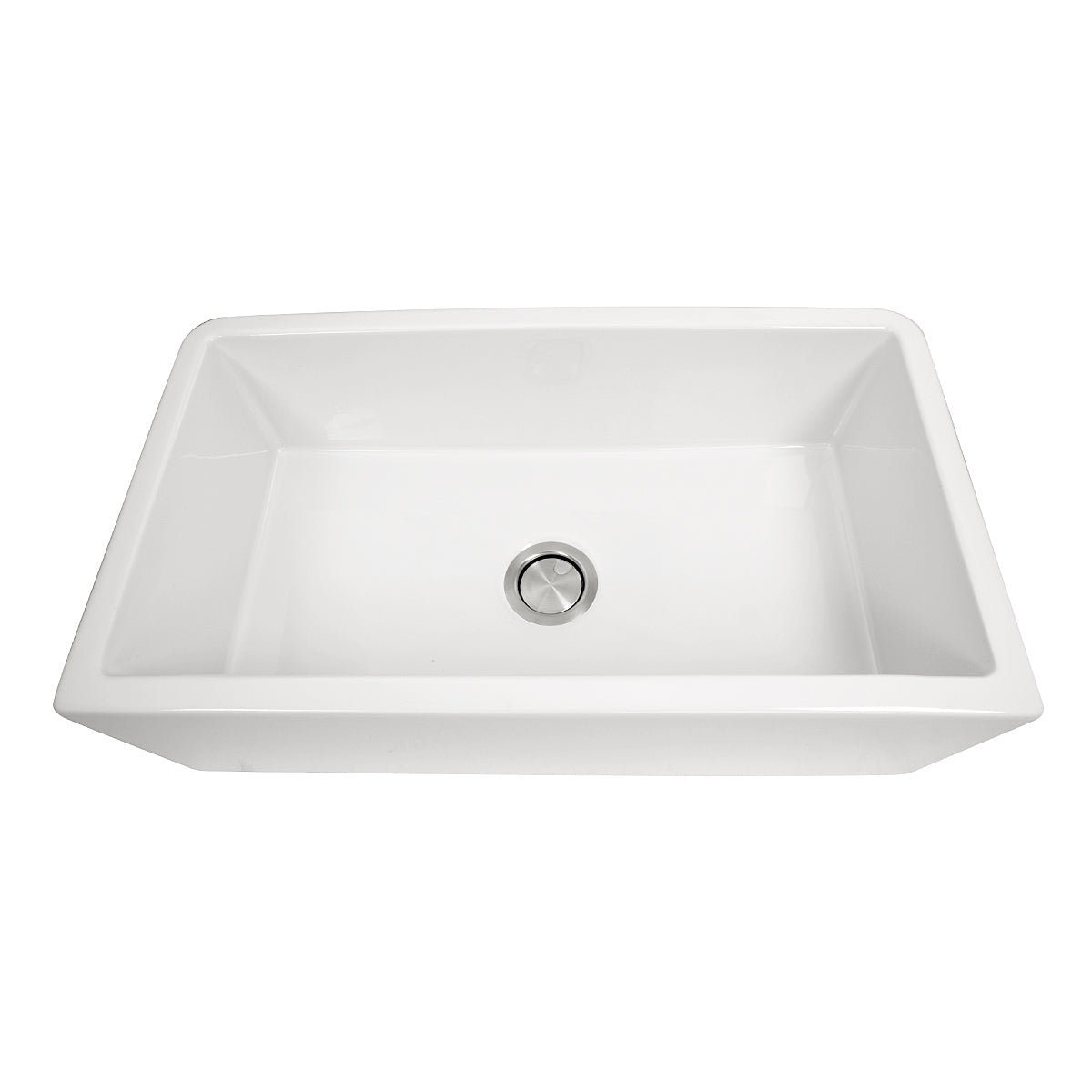 Nantucket Sinks Cape Collection 33" Rectangle Undermount Porcelain Enamel Glaze White Fireclay Single Bowl Italian Farmhouse Apron Kitchen Sink
