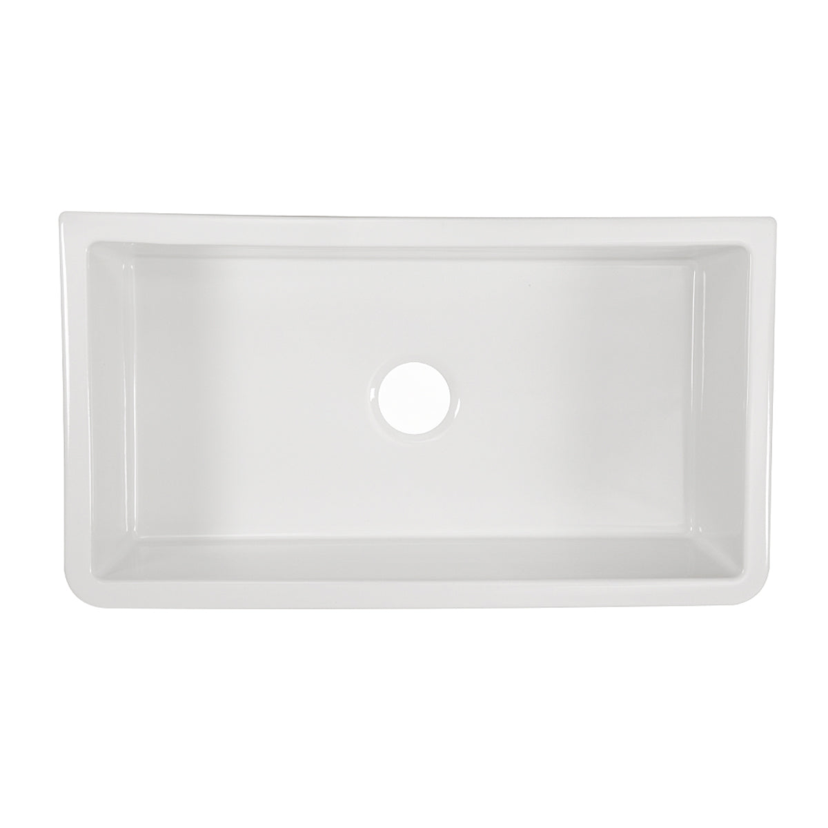 Nantucket Sinks Cape Collection 33" Rectangle Undermount Porcelain Enamel Glaze White Fireclay Single Bowl Italian Farmhouse Apron Kitchen Sink
