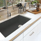 Nantucket Sinks Cape Collection 34" Rectangle Dual-mount Porcelain Enamel Glaze Matte Black Fireclay Single Bowl Kitchen Sink
