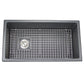 Nantucket Sinks Cape Collection 34" Rectangle Dual-mount Porcelain Enamel Glaze Matte Black Fireclay Single Bowl Kitchen Sink