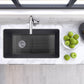 Nantucket Sinks Cape Collection 34" Rectangle Dual-mount Porcelain Enamel Glaze Matte Black Fireclay Single Bowl Kitchen Sink