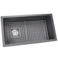 Nantucket Sinks Cape Collection 34" Rectangle Dual-mount Porcelain Enamel Glaze Matte Black Fireclay Single Bowl Kitchen Sink