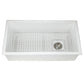 Nantucket Sinks Cape Collection 34" Rectangle Porcelain Enamel Glaze White Fireclay Single Bowl Kitchen Sink